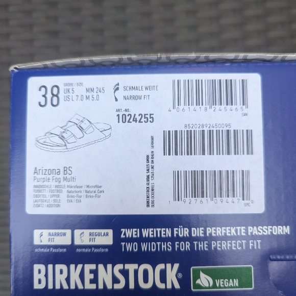 Birkenstock Arizona 38 Vegan Two Tone Ombre Sandals - Picture 8 of 8